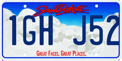 SD license plate 1GHJ52