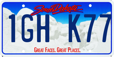 SD license plate 1GHK77