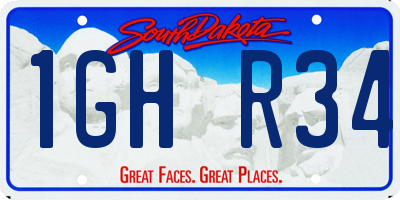 SD license plate 1GHR34