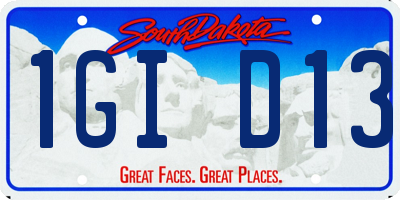 SD license plate 1GID13