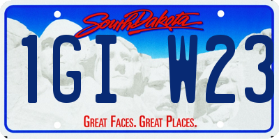 SD license plate 1GIW23
