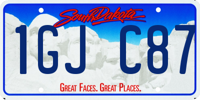 SD license plate 1GJC87