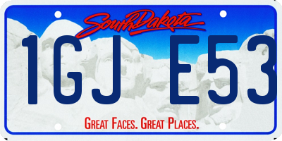SD license plate 1GJE53
