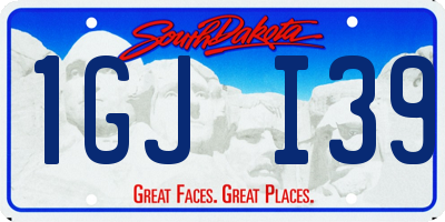 SD license plate 1GJI39