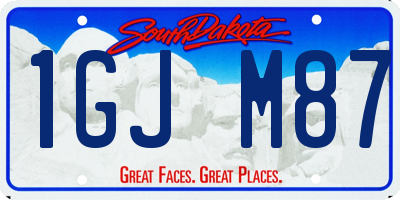 SD license plate 1GJM87