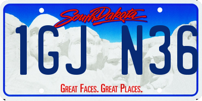 SD license plate 1GJN36