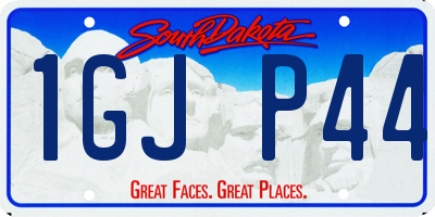 SD license plate 1GJP44