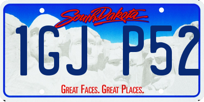 SD license plate 1GJP52
