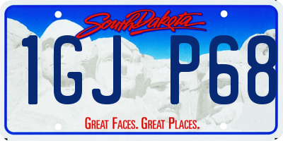 SD license plate 1GJP68