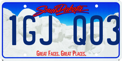 SD license plate 1GJQ03