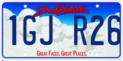 SD license plate 1GJR26