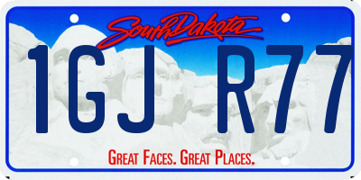 SD license plate 1GJR77