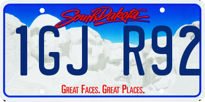SD license plate 1GJR92