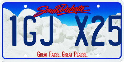 SD license plate 1GJX25