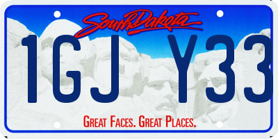 SD license plate 1GJY33