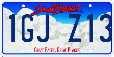 SD license plate 1GJZ13