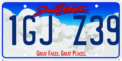 SD license plate 1GJZ39
