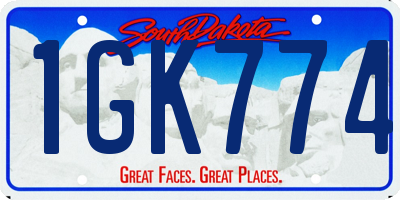 SD license plate 1GK774