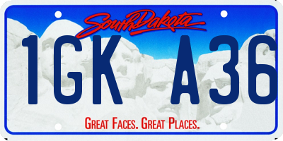 SD license plate 1GKA36