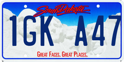 SD license plate 1GKA47