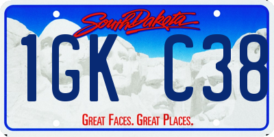 SD license plate 1GKC38