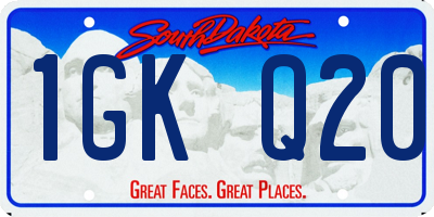 SD license plate 1GKQ20