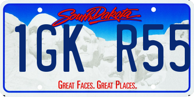SD license plate 1GKR55