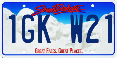 SD license plate 1GKW21