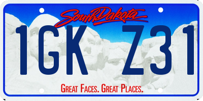 SD license plate 1GKZ31