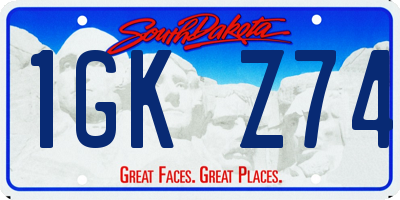 SD license plate 1GKZ74