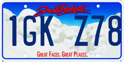 SD license plate 1GKZ78