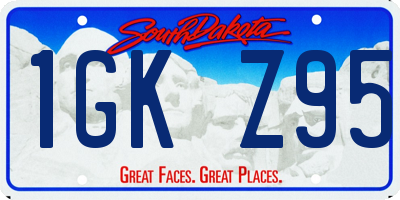 SD license plate 1GKZ95