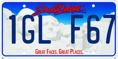 SD license plate 1GLF67