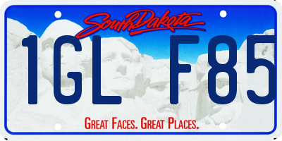 SD license plate 1GLF85