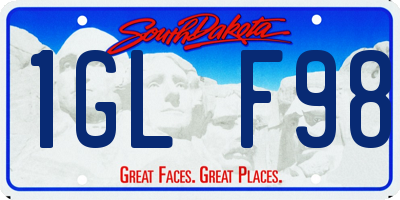 SD license plate 1GLF98