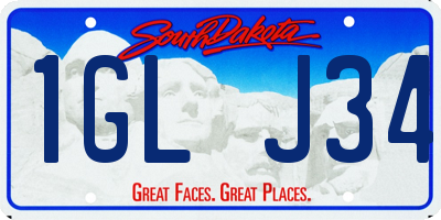 SD license plate 1GLJ34