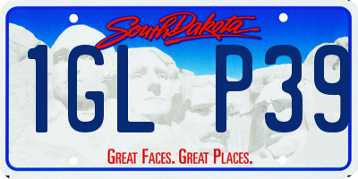 SD license plate 1GLP39