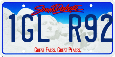 SD license plate 1GLR92