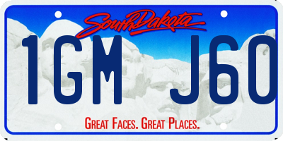 SD license plate 1GMJ60