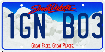 SD license plate 1GNB03