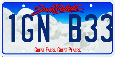 SD license plate 1GNB33