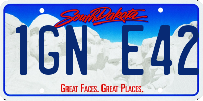 SD license plate 1GNE42
