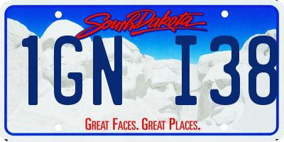 SD license plate 1GNI38