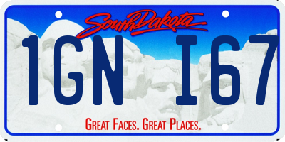 SD license plate 1GNI67