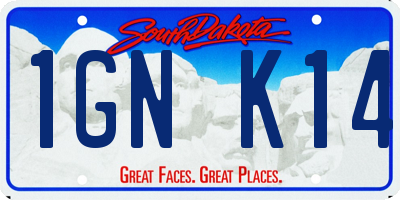 SD license plate 1GNK14