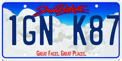 SD license plate 1GNK87
