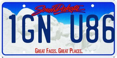 SD license plate 1GNU86