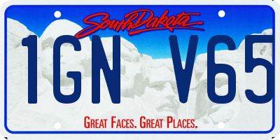 SD license plate 1GNV65