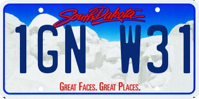 SD license plate 1GNW31
