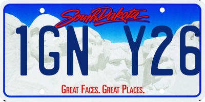 SD license plate 1GNY26